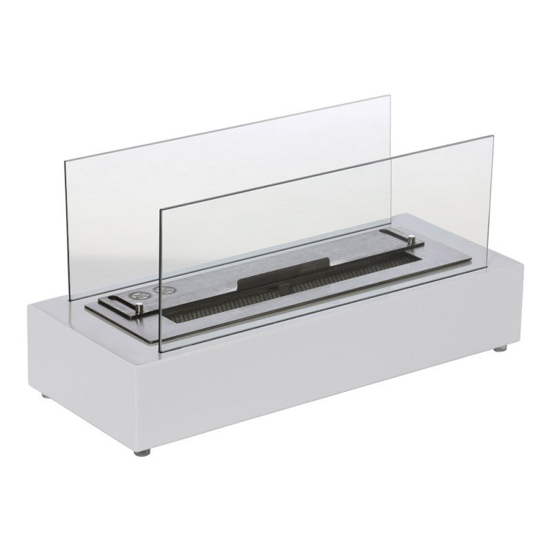 Bioethanol Tischkamin KOBE XL in Weiß mit Glas
