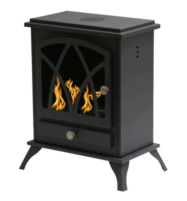 Bioethanol Tischkamin Standkamin ENA in Schwarz im klassischen Design, Frontansicht