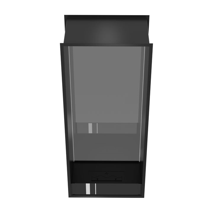Bioethanol Tunnelkamin FAME Vertikal Halb-Vollglas 60 cm breit, Frontansicht der Vollglasseite auf weißem Hintergrund