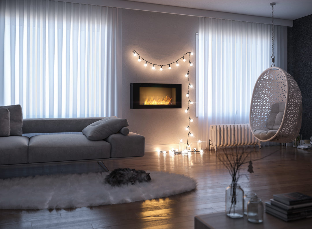 Bioethanol Wandkamin BLACK BOX 900 InFire SimpleFire mit Glas Wohnbereich Modern Kamin Wandmontage