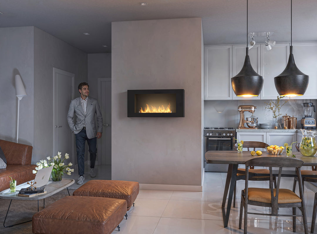 Bioethanol Wandkamin BLACK BOX 900 InFire SimpleFire Wohnbereich Modern Appartment Wohnung