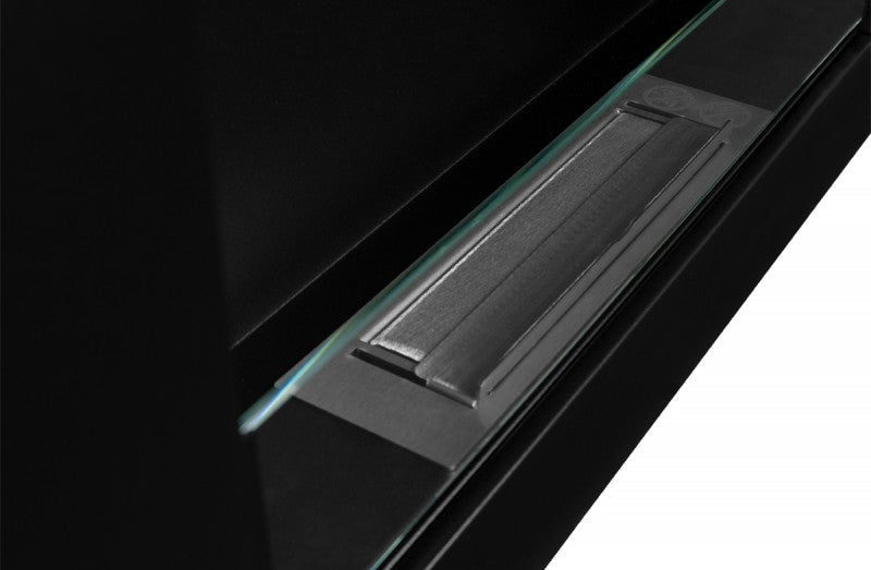 GMT Bioethanol Wandkamin FILO in Schwarz mit Glas, geschlossener Bioethanol-Brenner