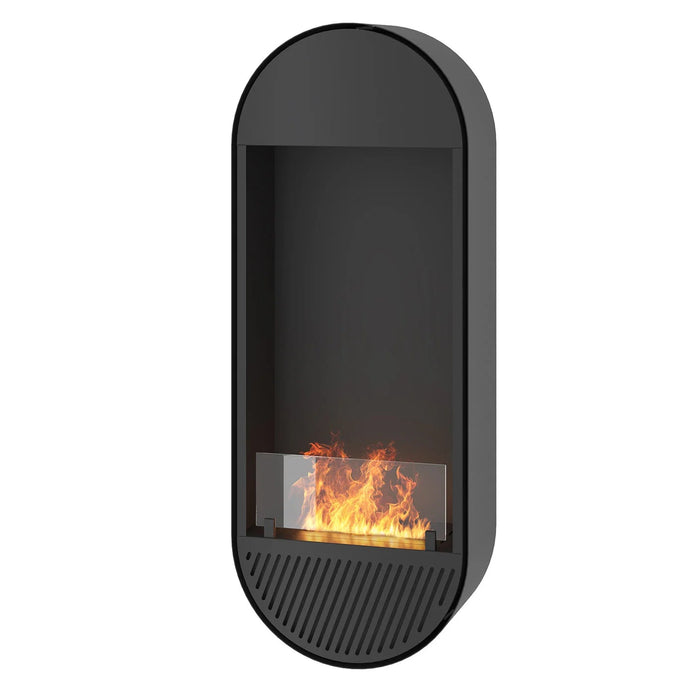 Bioethanol Wandkamin INCYRCLE SLIM Vertikal Schwarz InFire SlimFire Bio Ethanol Wand Kamin Ofen Wandmontage Biokamin mit Glas