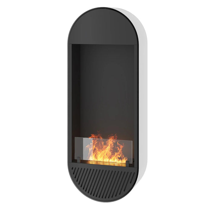 Bioethanol Wandkamin INCYRCLE SLIM Vertikal Schwarz Weiss InFire SlimFire Bio Ethanol Wand Kamin Ofen Wandmontage Biokamin mit Glas