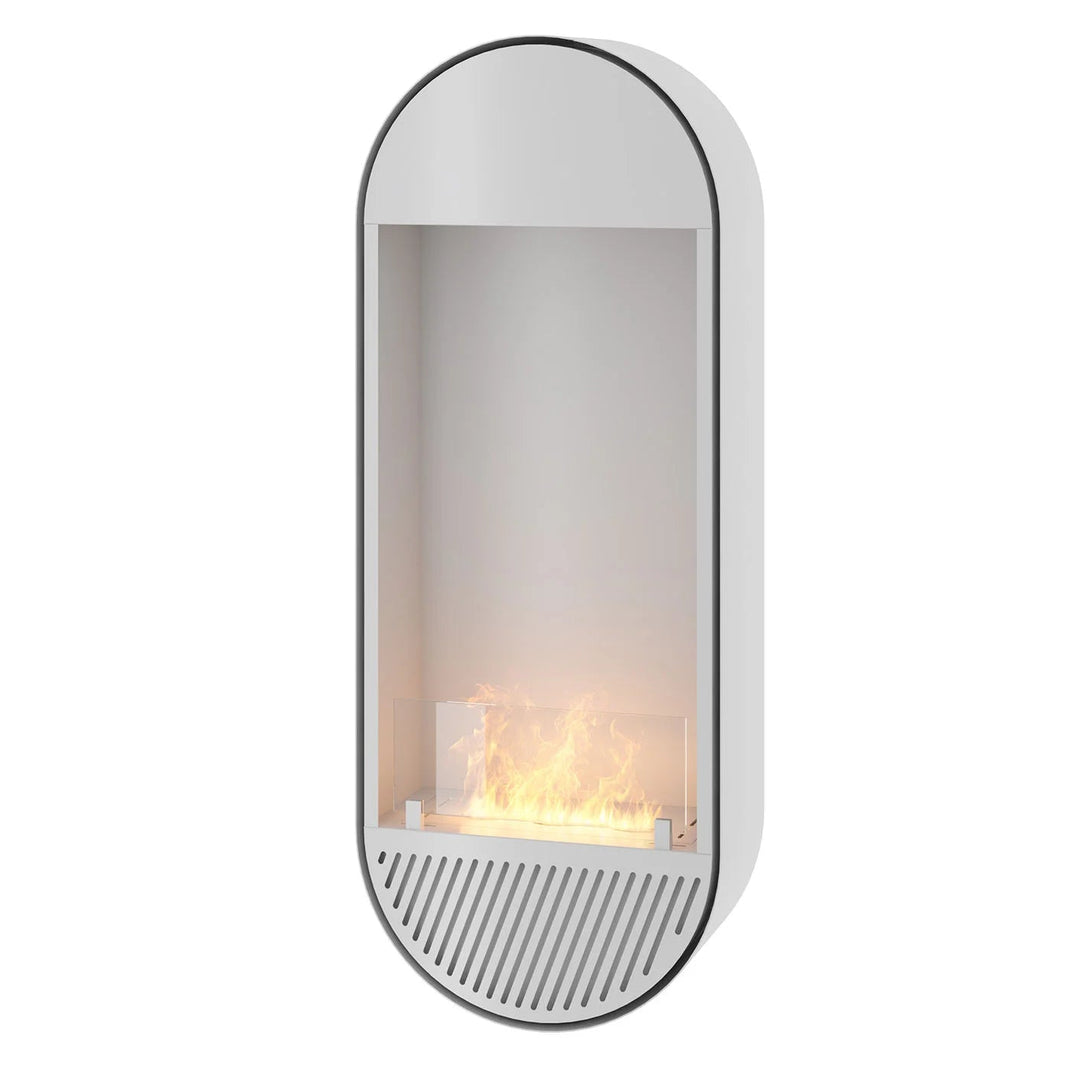 Bioethanol Wandkamin INCYRCLE SLIM Vertikal Weiss InFire SlimFire Bio Ethanol Wand Kamin Ofen Wandmontage Biokamin mit Glas