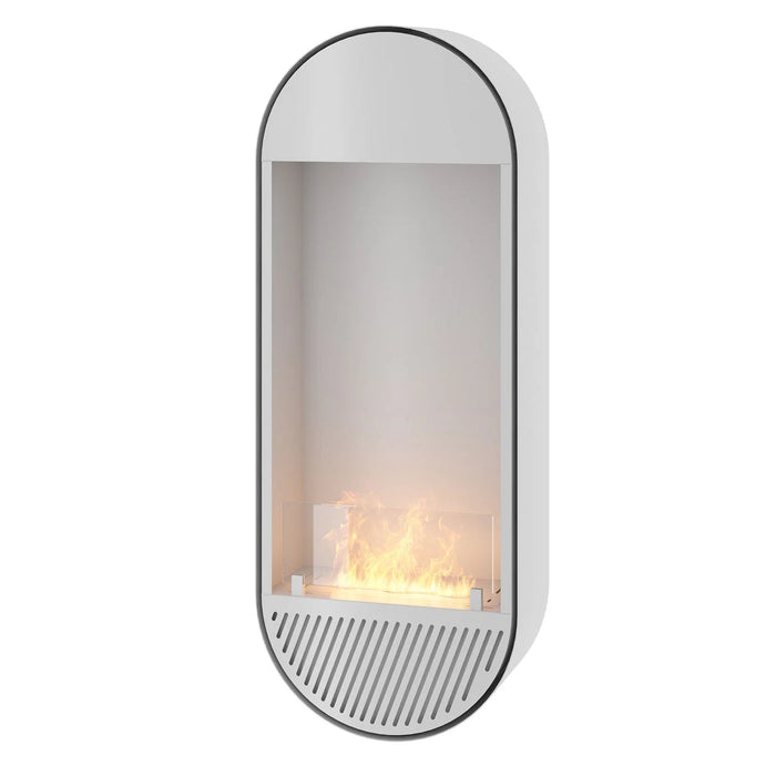 Bioethanol Wandkamin INCYRCLE SLIM Vertikal Weiss InFire SlimFire Bio Ethanol Wand Kamin Ofen Wandmontage Biokamin mit Glas