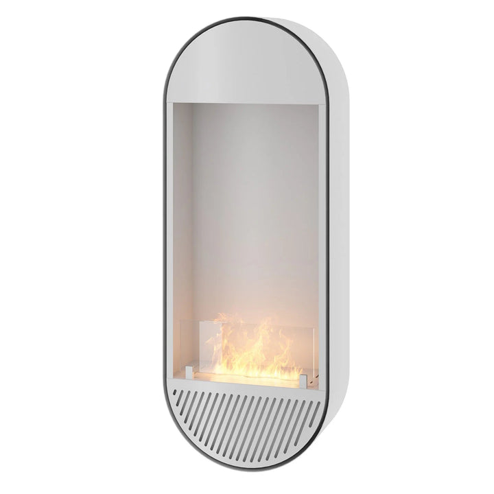 Bioethanol Wandkamin INCYRCLE SLIM Vertikal Weiss InFire SlimFire Bio Ethanol Wand Kamin Ofen Wandmontage Biokamin mit Glas