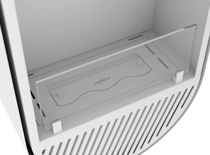 Bioethanol Wandkamin INCYRCLE SLIM Vertikal Weiss InFire SlimFire Bio Ethanol Wand Kamin Ofen Wandmontage Biokamin mit Glas Nahaufnahme