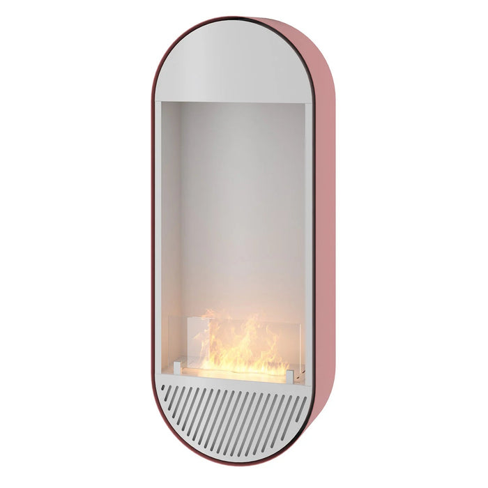 Bioethanol Wandkamin INCYRCLE SLIM Vertikal Weiss Lachs InFire SlimFire Bio Ethanol Wand Kamin Ofen Wandmontage Biokamin mit Glas