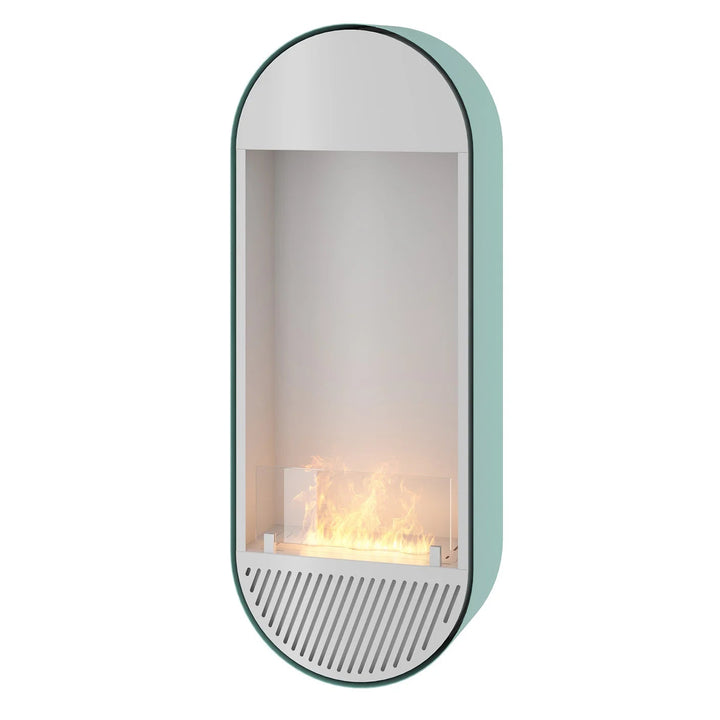 Bioethanol Wandkamin INCYRCLE SLIM Vertikal Weiss Minze InFire SlimFire Bio Ethanol Wand Kamin Ofen Wandmontage Biokamin mit Glas