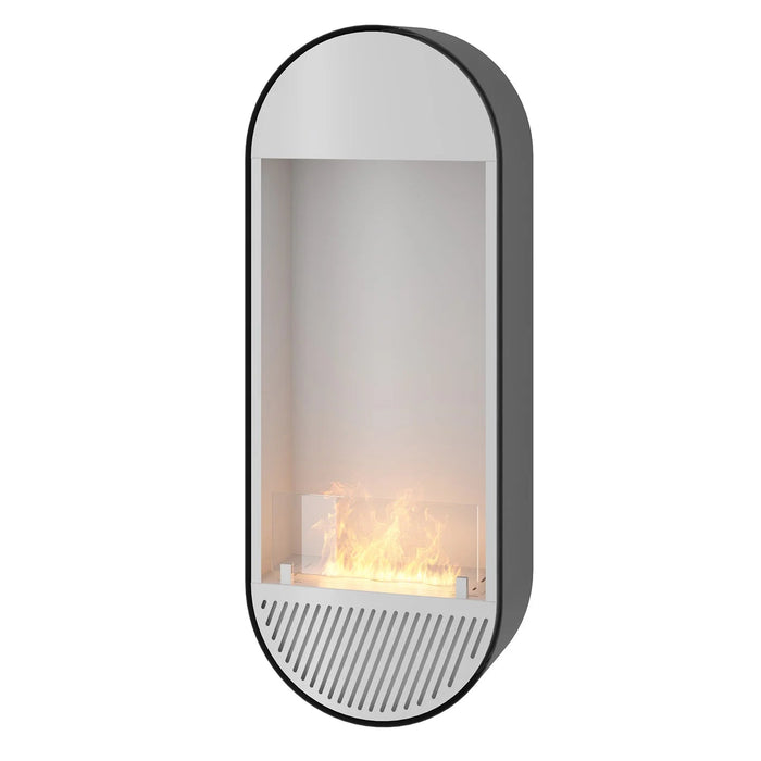 Bioethanol Wandkamin INCYRCLE SLIM Vertikal Weiss Schwarz InFire SlimFire Bio Ethanol Wand Kamin Ofen Wandmontage Biokamin mit Glas