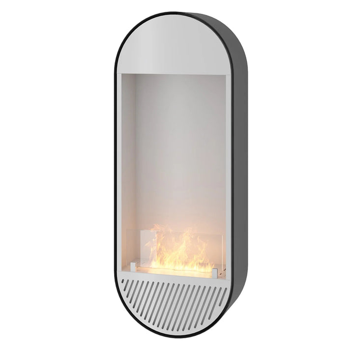Bioethanol Wandkamin INCYRCLE SLIM Vertikal Weiss Schwarz InFire SlimFire Bio Ethanol Wand Kamin Ofen Wandmontage Biokamin mit Glas