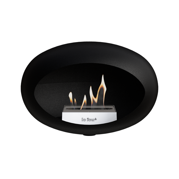 Bioethanol Wandkamin Le Feu DOME WALL Schwarz - Wandhalterung Schwarz - Brenner Edelstahl