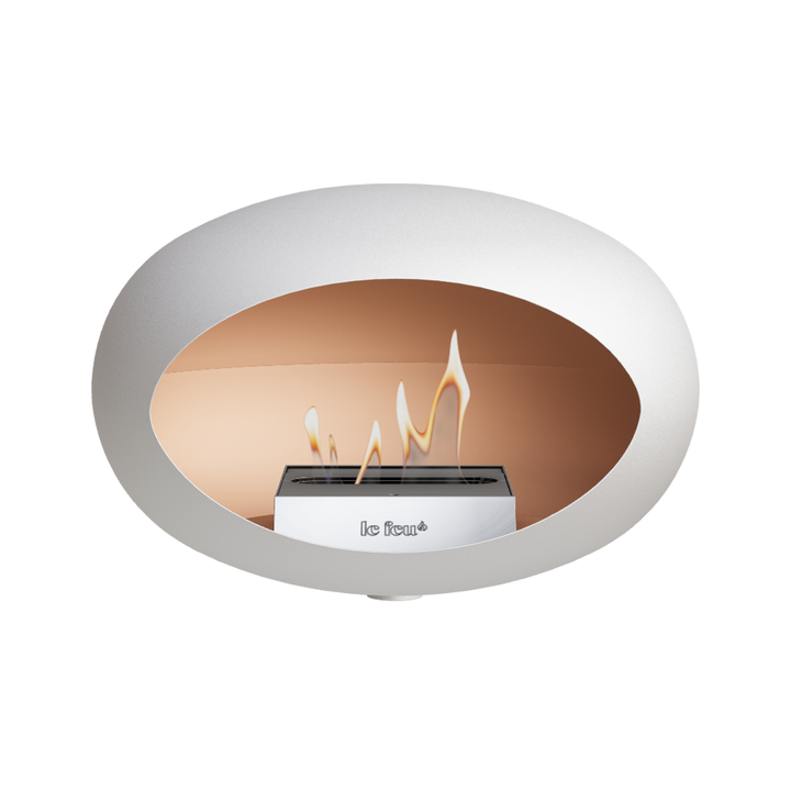 Bioethanol Wandkamin Le Feu DOME WALL Weiß - Wandhalterung Weiß - Brenner Edelstahl