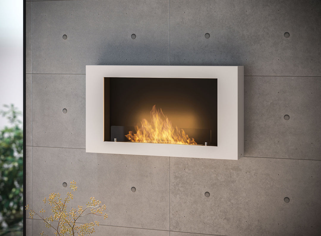 Bioethanol Wandkamin-murall-1000-infire-weiss-wandmontage-nahaufnahme-flammen