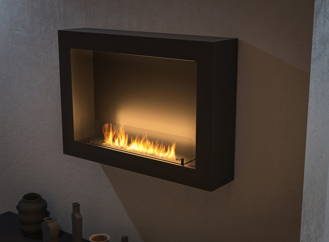 Bioethanol Wandkamin-murall-800-infire-schwarz-nahaufnahme-wand-wohnzimmer-modern