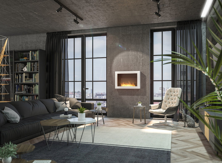 Bioethanol Wandkamin-murall-800-infire-weiss-penthouse-wohnzimmer-modern-minimalistisch-wandmontage