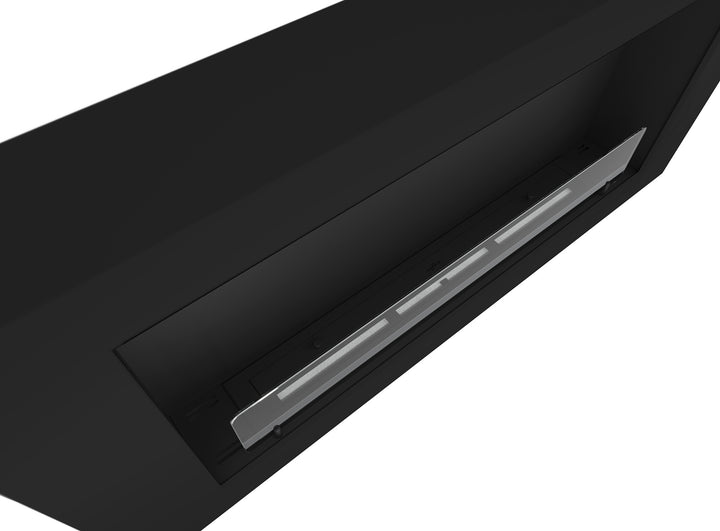 Bioethanol Wandkamin-wandmontage-murall-1200-infire-schwarz-nahaufnahme-stahl-bioethanol-brenner-glas