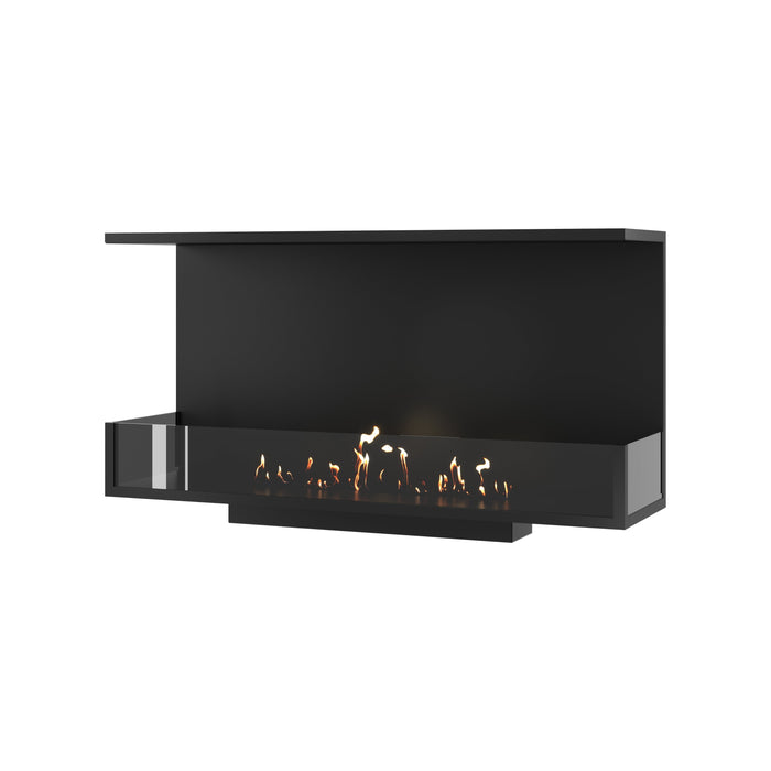 Dreiseitiger Bioethanol Einbaukamin MATE 100 cm mit Glas von Wild Flame