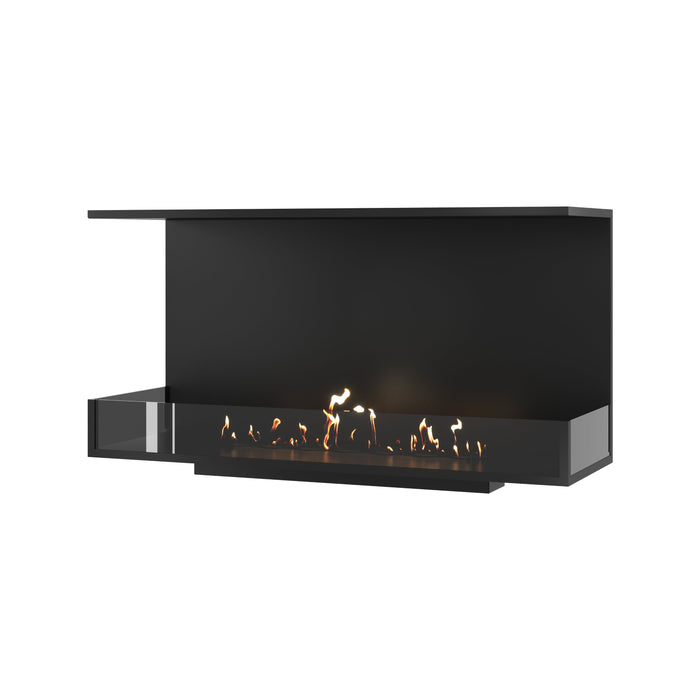 Dreiseitiger Bioethanol Einbaukamin MATE 110 cm mit Glas von Wild Flame