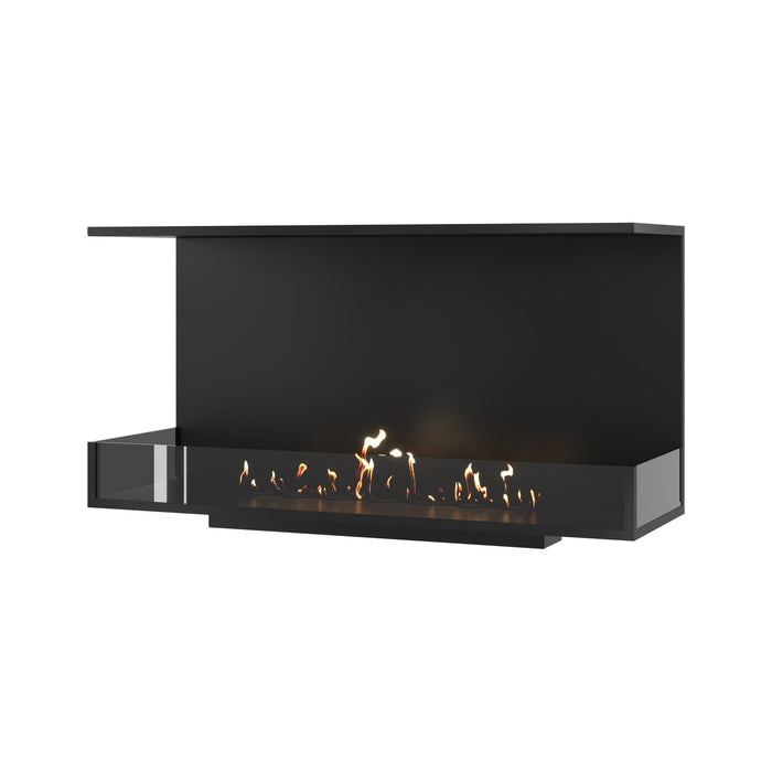 Dreiseitiger Bioethanol Einbaukamin MATE 120 cm mit Glas von Wild Flame