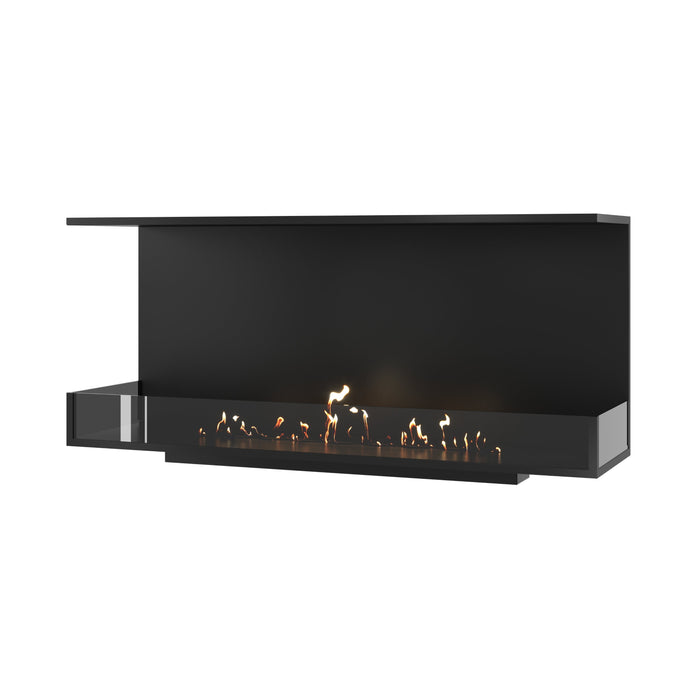 Dreiseitiger Bioethanol Einbaukamin MATE 130 cm mit Glas von Wild Flame