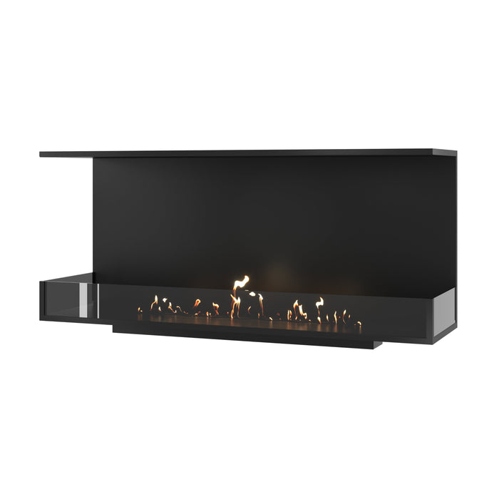 Dreiseitiger Bioethanol Einbaukamin MATE 140 cm mit Glas von Wild Flame