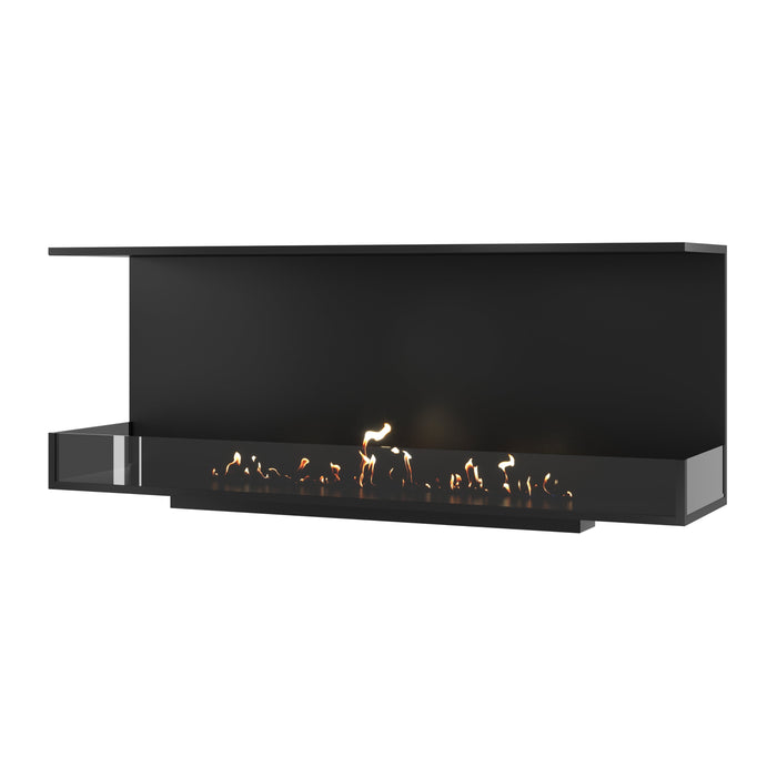 Dreiseitiger Bioethanol Einbaukamin MATE 150 cm mit Glas von Wild Flame
