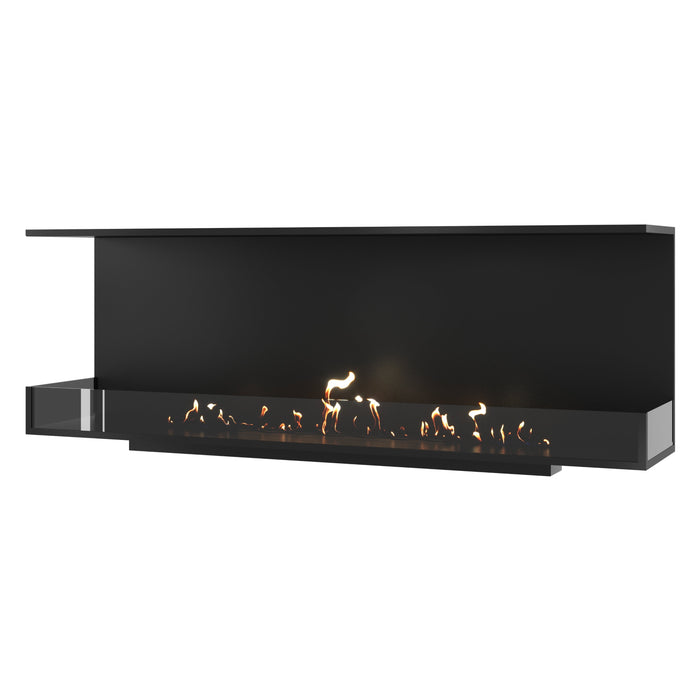 Dreiseitiger Bioethanol Einbaukamin MATE 170 cm mit Glas von Wild Flame