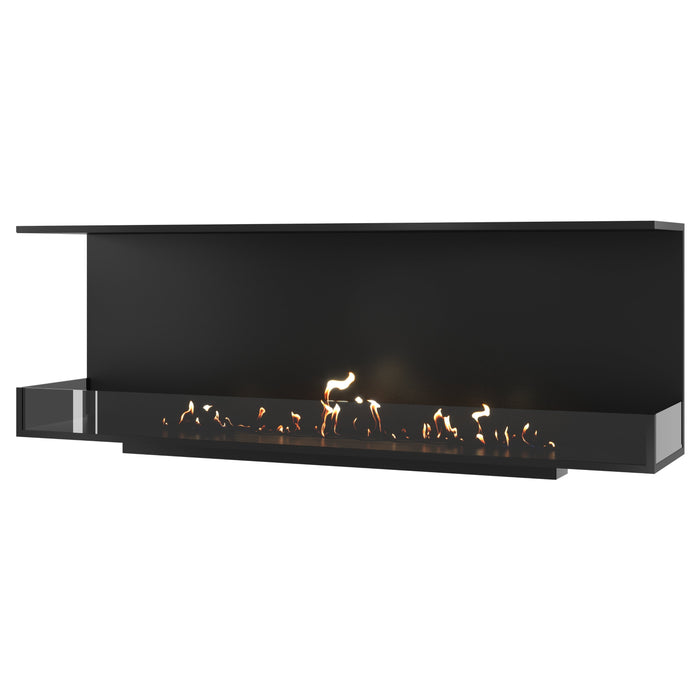 Dreiseitiger Bioethanol Einbaukamin MATE 180 cm mit Glas von Wild Flame