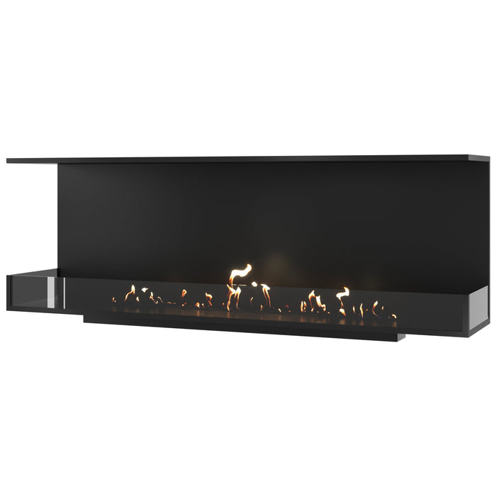Dreiseitiger Bioethanol Einbaukamin MATE 190 cm mit Glas von Wild Flame