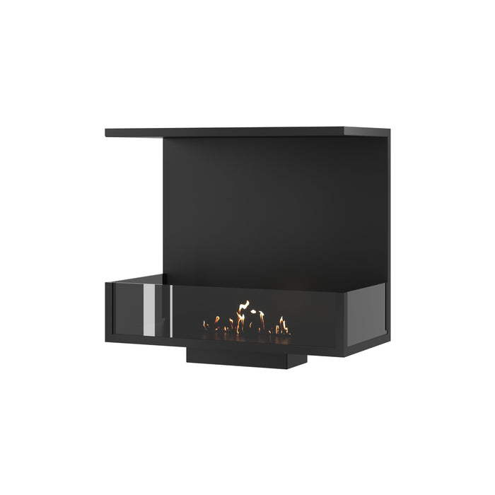Dreiseitiger Bioethanol Einbaukamin MATE 60 cm mit Glas von Wild Flame