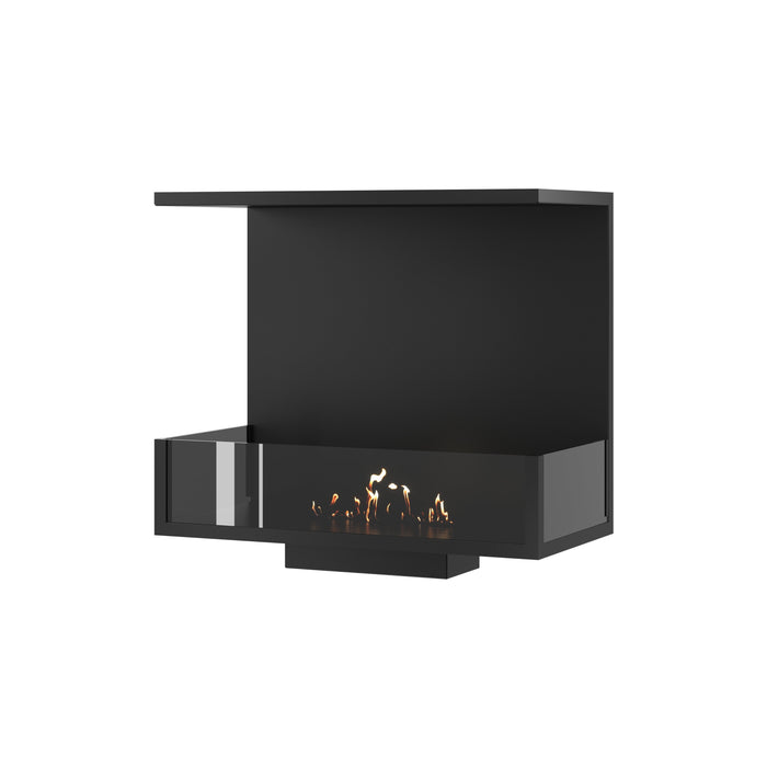 Dreiseitiger Bioethanol Einbaukamin MATE 70 cm mit Glas von Wild Flame