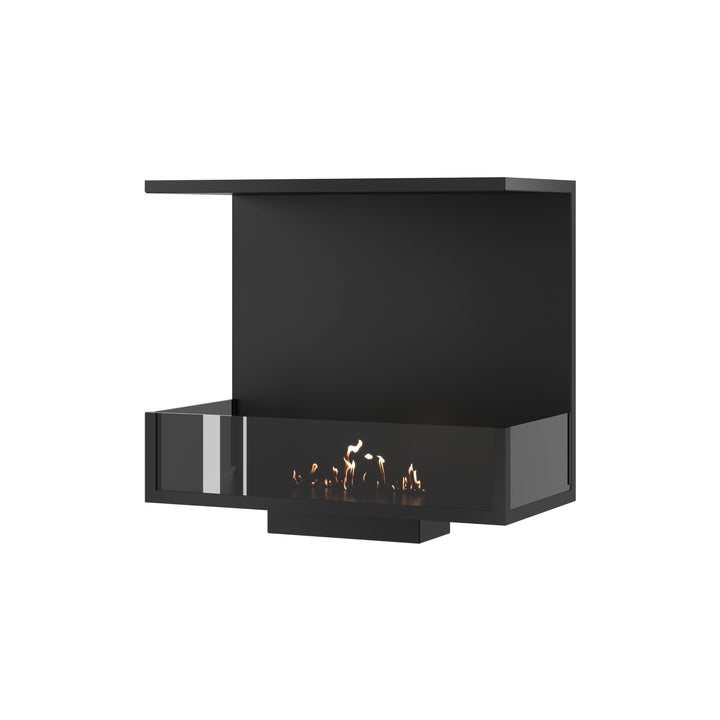 Dreiseitiger Bioethanol Einbaukamin MATE 70 cm mit Glas von Wild Flame