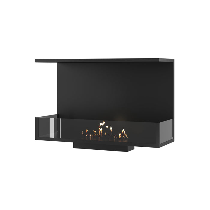 Dreiseitiger Bioethanol Einbaukamin MATE 80 cm mit Glas von Wild Flame