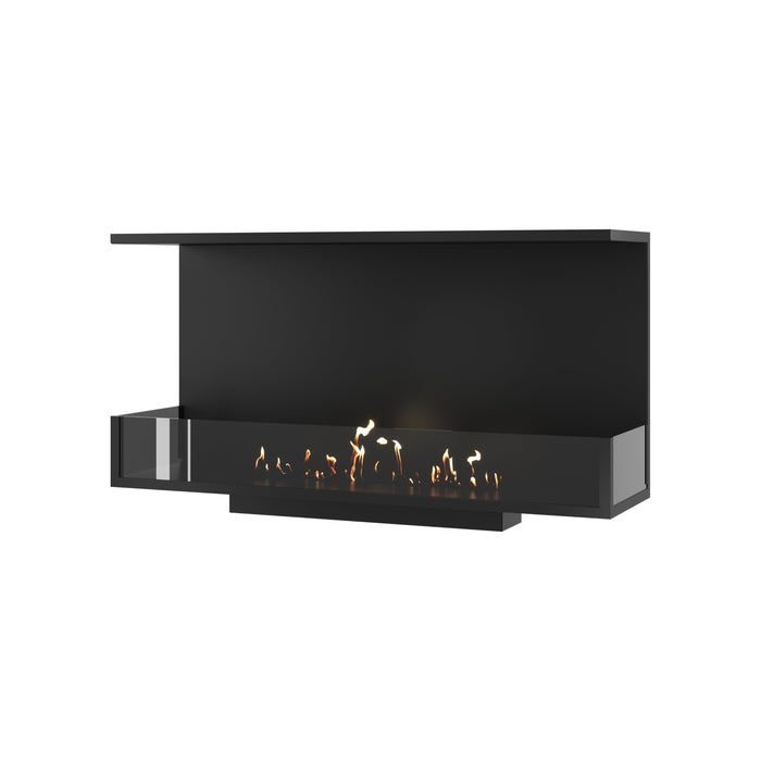 Dreiseitiger Bioethanol Einbaukamin MATE 90 cm mit Glas von Wild Flame