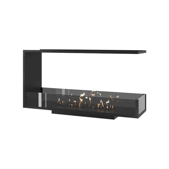 Dreiseitiger Bioethanol Einbaukamin Raumteiler SAINT 100 cm mit Glas von Wild Flame