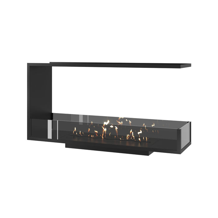 Dreiseitiger Bioethanol Einbaukamin Raumteiler SAINT 110 cm mit Glas von Wild Flame