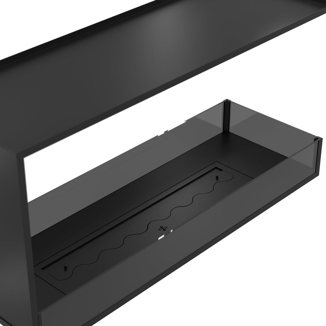 Dreiseitiger Bioethanol Einbaukamin Raumteiler SAINT 120 cm mit Glas von Wild Flame - Draufsicht