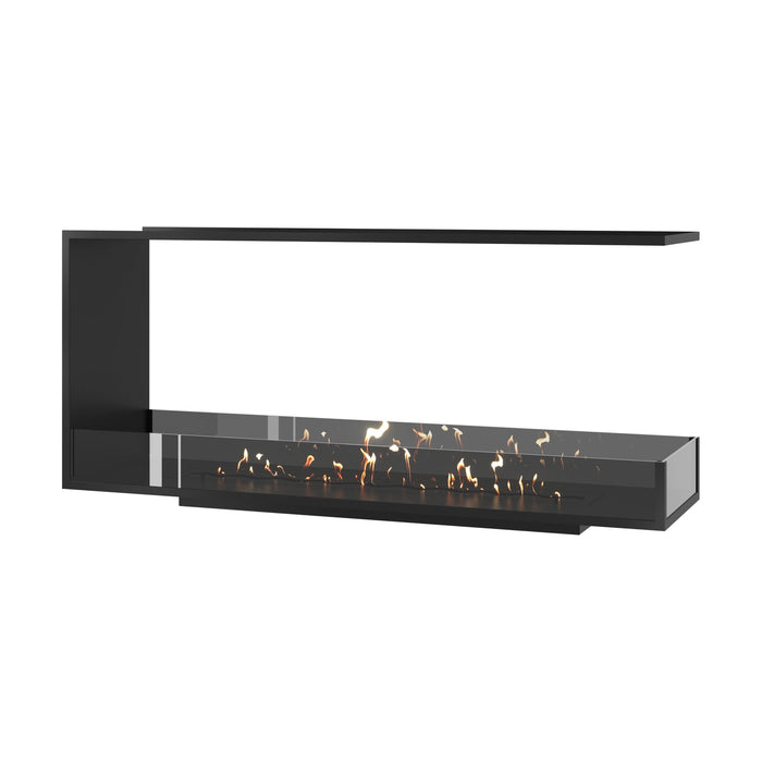 Dreiseitiger Bioethanol Einbaukamin Raumteiler SAINT 140 cm mit Glas von Wild Flame