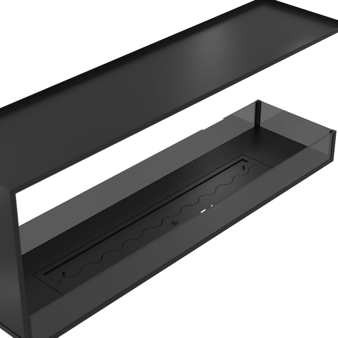 Dreiseitiger Bioethanol Einbaukamin Raumteiler SAINT 160 cm mit Glas von Wild Flame - Draufsicht