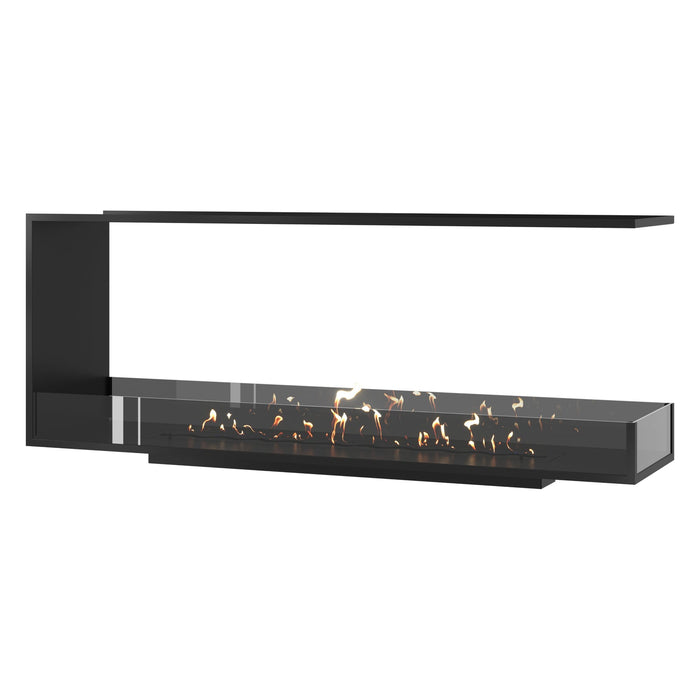 Dreiseitiger Bioethanol Einbaukamin Raumteiler SAINT 170 cm mit Glas von Wild Flame