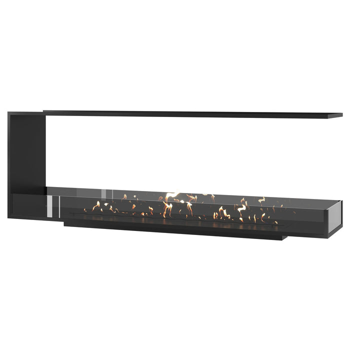 Dreiseitiger Bioethanol Einbaukamin Raumteiler SAINT 180 cm mit Glas von Wild Flame