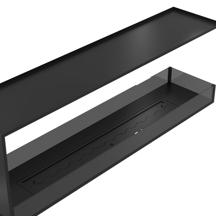 Dreiseitiger Bioethanol Einbaukamin Raumteiler SAINT 190 cm mit Glas von Wild Flame - Draufsicht