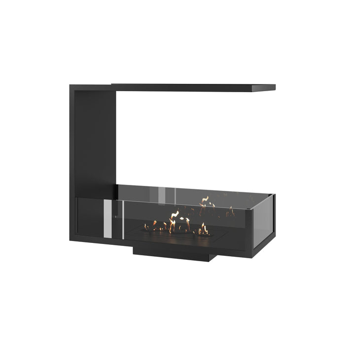 Dreiseitiger Bioethanol Einbaukamin Raumteiler SAINT 70 cm mit Glas von Wild Flame