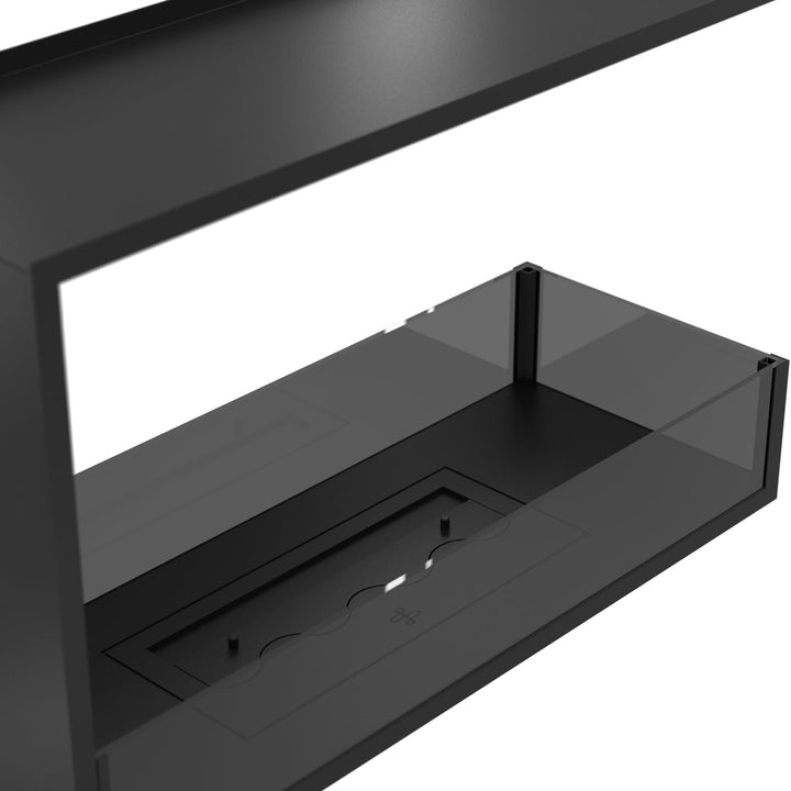Dreiseitiger Bioethanol Einbaukamin Raumteiler SAINT 80 cm mit Glas von Wild Flame - Draufsicht