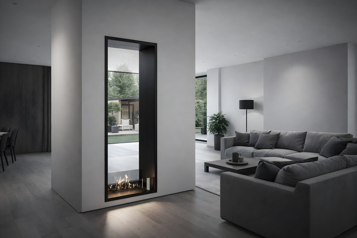 Bioethanol Einbau Tunnelkamin Vertikal FAME 70x180 cm Ansicht 2