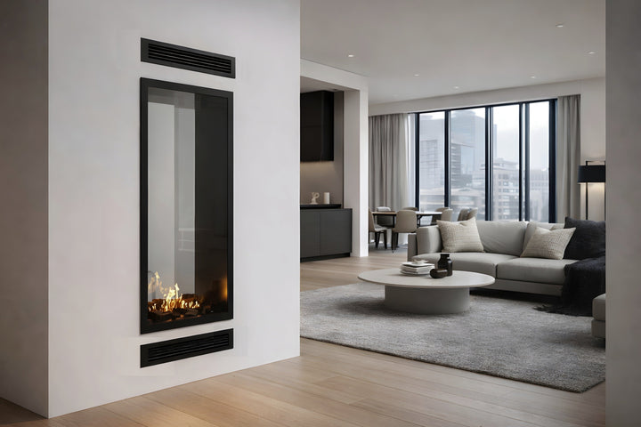 Vollverglaster Bioethanol Kamin FAME Vertikal 70x180 Detailansicht Glas