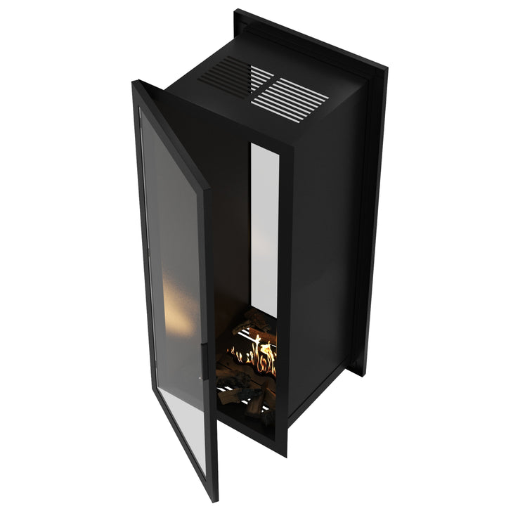 Zweiseitiger Bioethanol Kamin Vollglas Vertikal FAME 70x100 Einbau