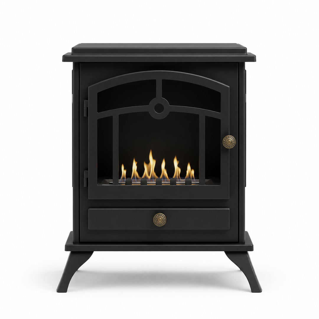 FIGARI Bioethanol Standkamin Schwarz frontal